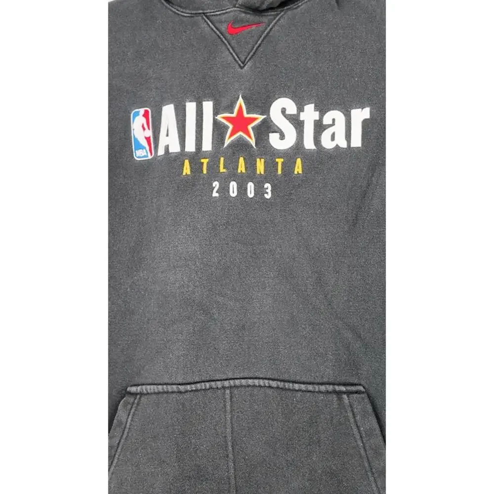 Nike NBA All-Star Atlanta 2003 Hoodie Black‎ Cotton Pullover Sweatshirt XL